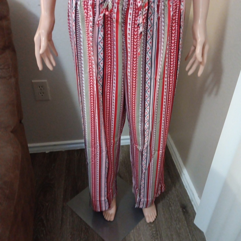 Striped Red and Black Women's Pants